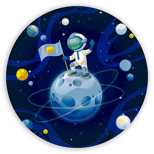 Painel Redondo - Astronauta  - Sublimado 3D