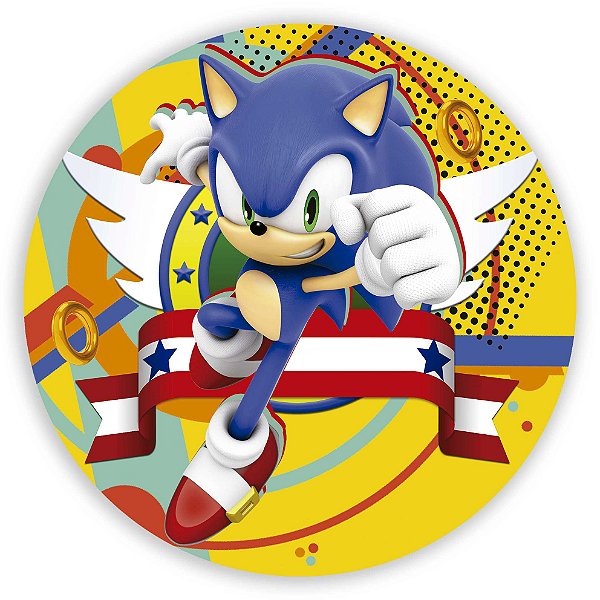 Painel Redondo - Sonic  - Sublimado 3D