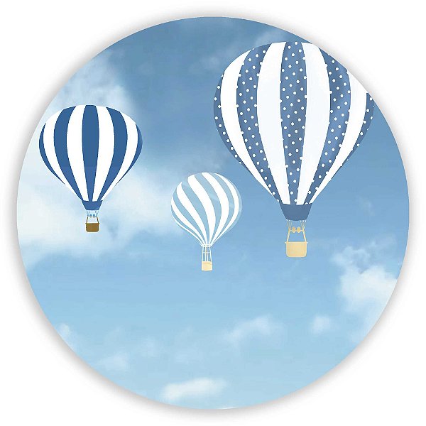 Painel Redondo - Balao Azul  - Sublimado 3D