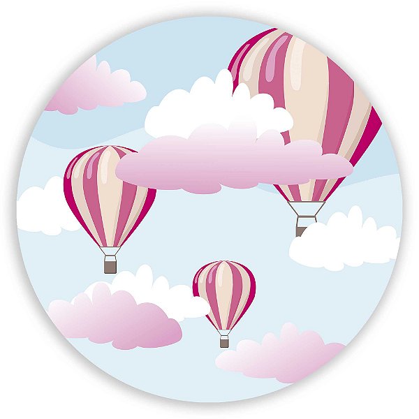 Painel Redondo - Balao Rosa - Sublimado 3D