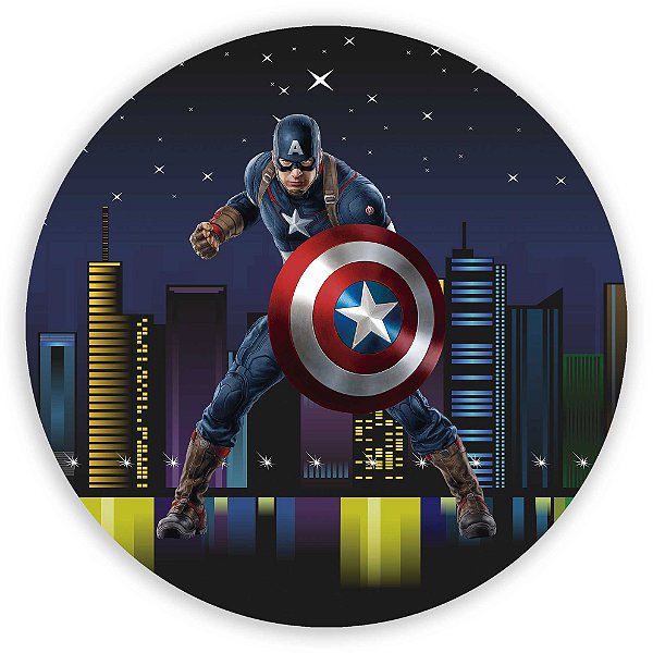 Painel Redondo - Capitao America  - Sublimado 3D