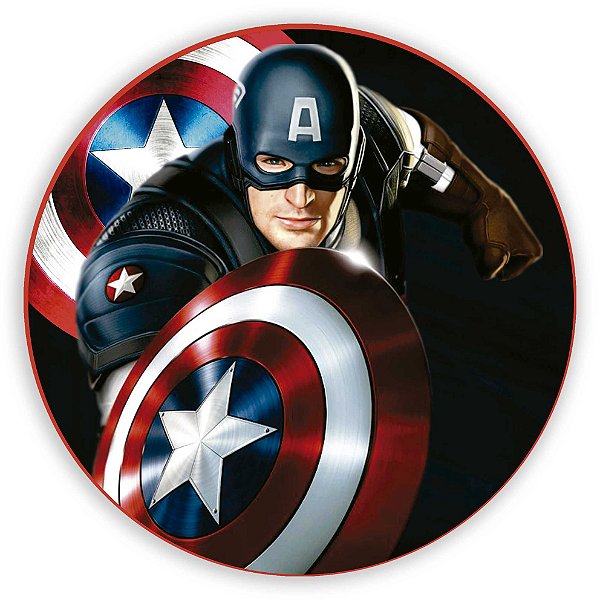 Painel Redondo - Capitao America  - Sublimado 3D