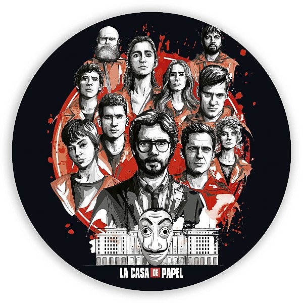 Painel Redondo - Casa de Papel - Sublimado 3D