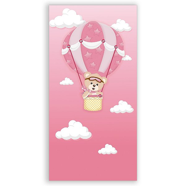 Faixa Lateral - Ursinha Baloeira Rosa - Sublimado 3D