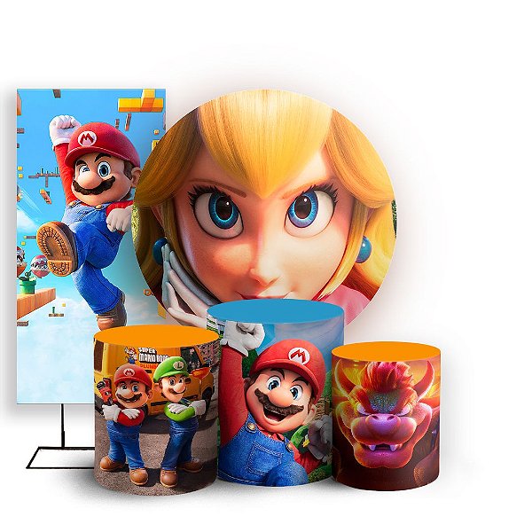 KIT Redondo Trio e Faixa - Super Mario Bros - Sublimado 3D