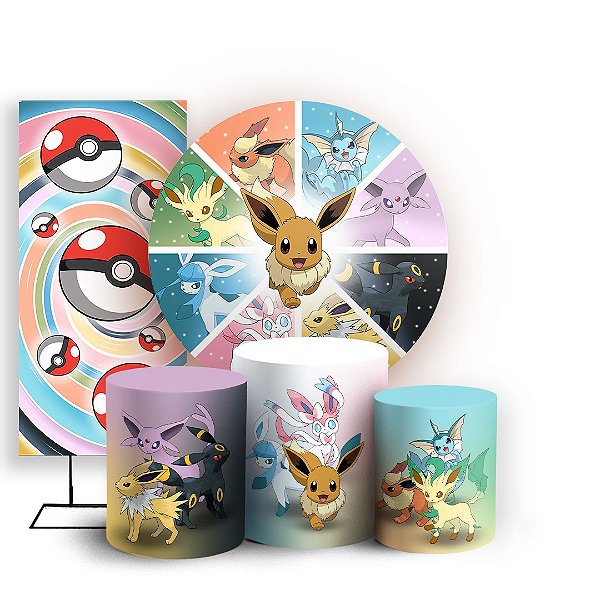 KIT Redondo Trio e Faixa - Pokemon - Sublimado 3D