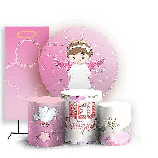 KIT Redondo Trio e Faixa - Batizado - Sublimado 3D
