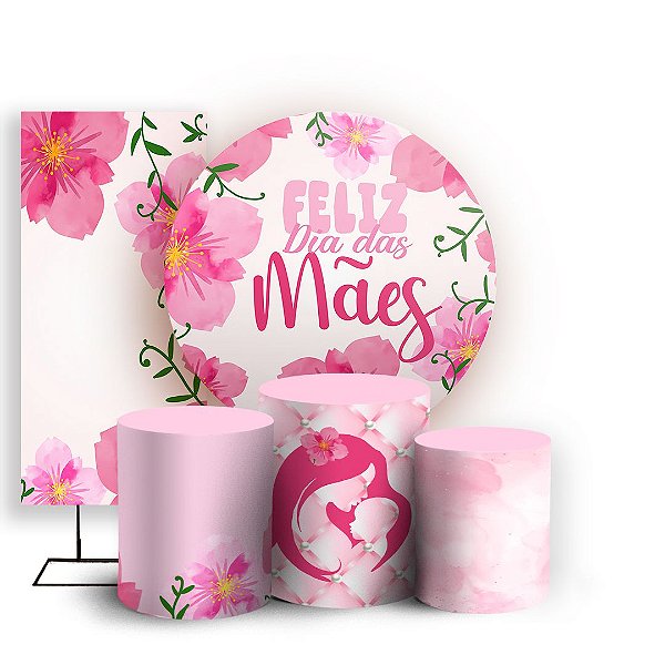 KIT Redondo Trio e Faixa - Dia das Mães - Sublimado 3D