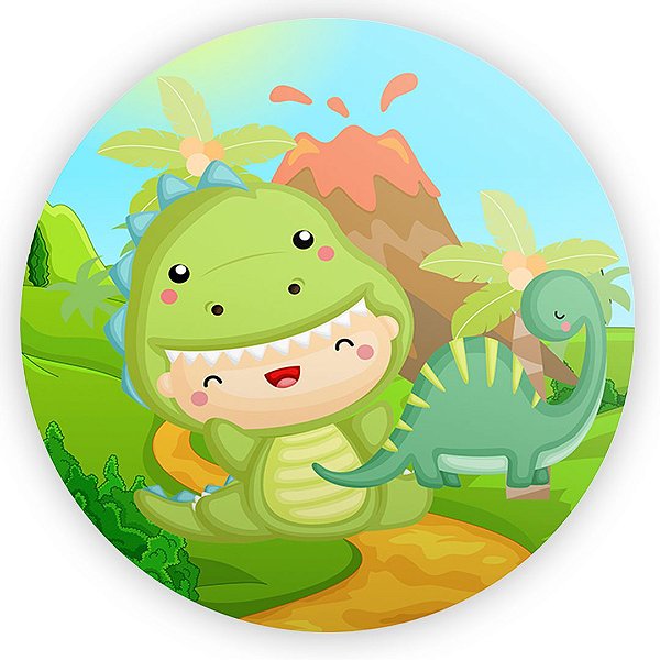 Painel Redondo - Dino Baby - Sublimado 3D