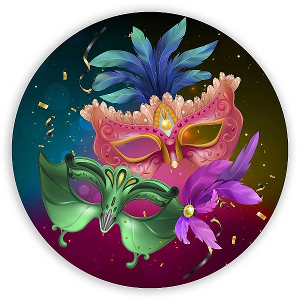 Painel Redondo - Carnaval  - Sublimado 3D