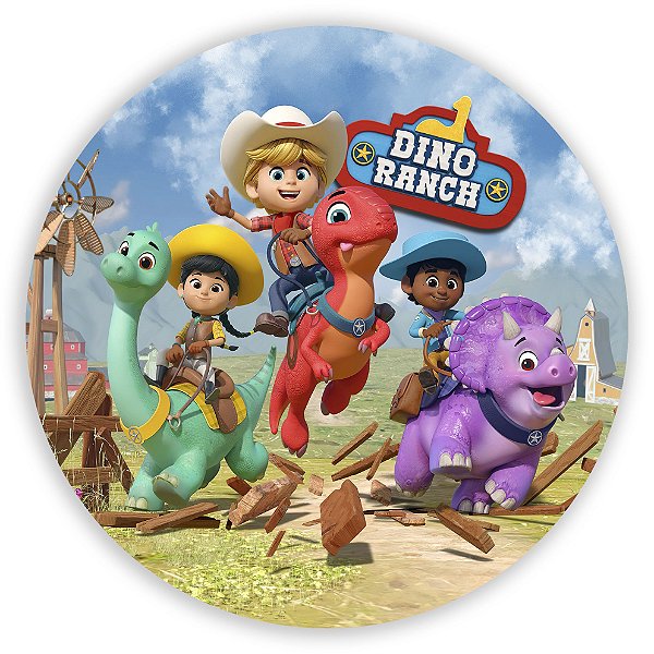 Painel Redondo - Dino Ranch  - Sublimado 3D