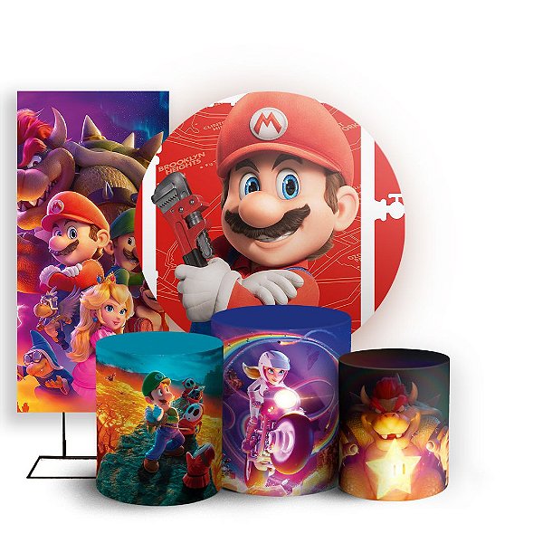 KIT Redondo Trio e Faixa - Super Mario Bros - Sublimado 3D