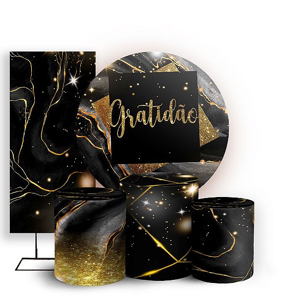KIT Redondo Trio e Faixa - Gratidão - Sublimado 3D