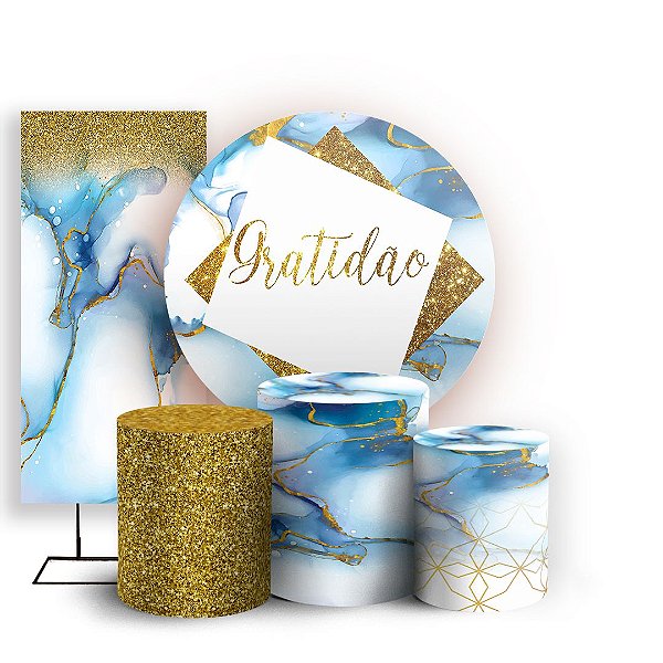 KIT Redondo Trio e Faixa - Gratidão - Sublimado 3D