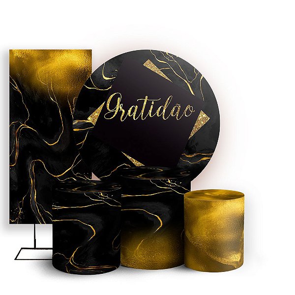 KIT Redondo Trio e Faixa - Gratidão - Sublimado 3D