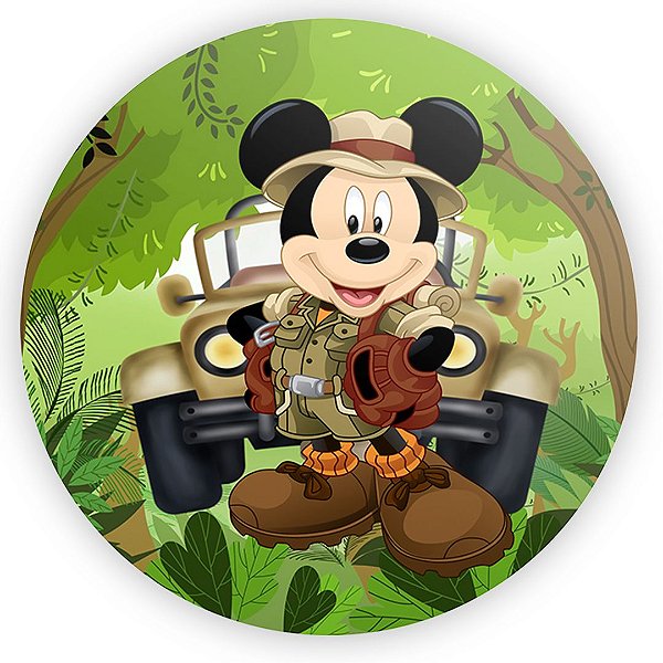 Painel Redondo - Mickey Safari - Sublimado 3D