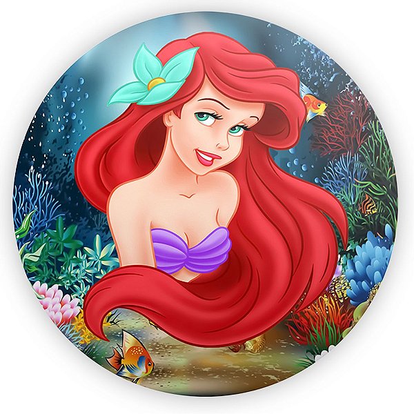 Painel Redondo - A Pequena Sereia - Sublimado 3D