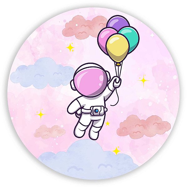 Painel Redondo - Astronauta  - Sublimado 3D