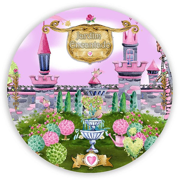 Painel Redondo - Jardim Encantado  - Sublimado 3D