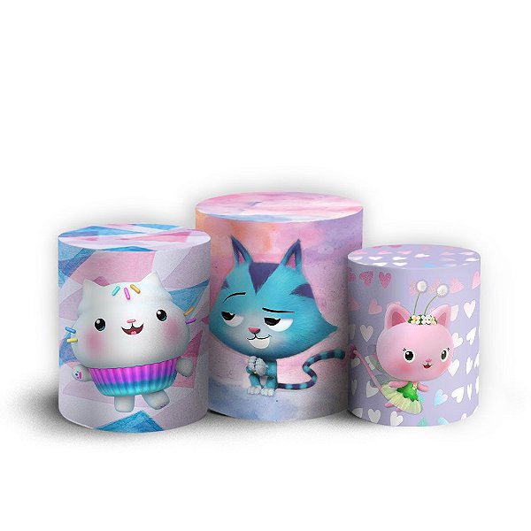 Trio Cilindro - Casa Magica da Gabby - Sublimado 3D + Elástico