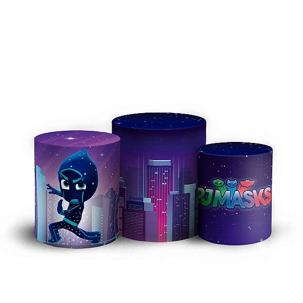 Trio Cilindro -  PJ Mask - Sublimado 3D + Elástico