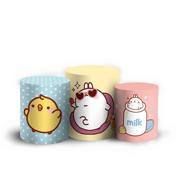 Trio Cilindro -  Molang - Sublimado 3D + Elástico