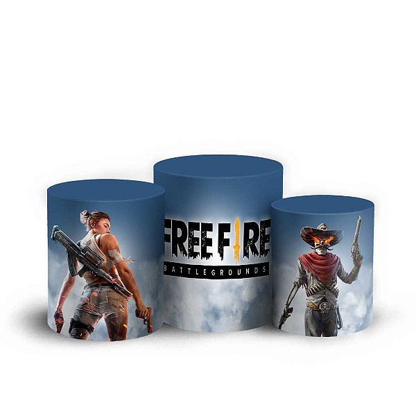 Trio Cilindro -  Free Fire - Sublimado 3D + Elástico