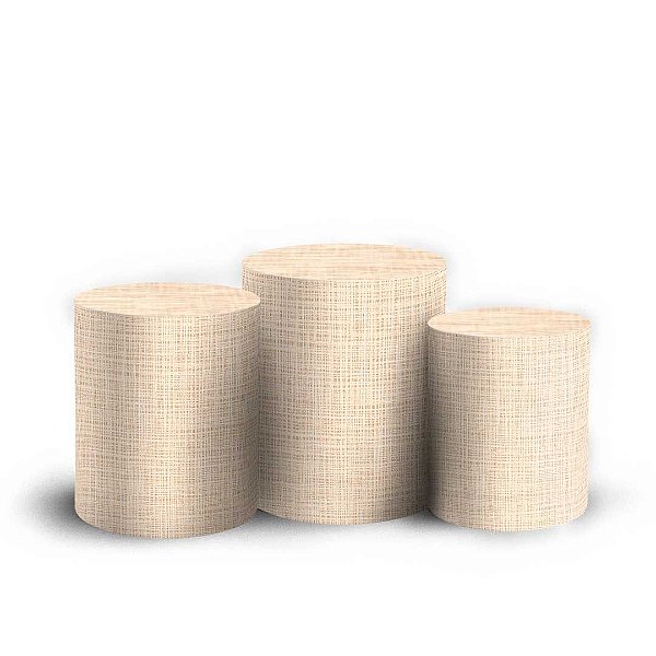 Trio Cilindro -  Tecido Rustico - Sublimado 3D + Elástico