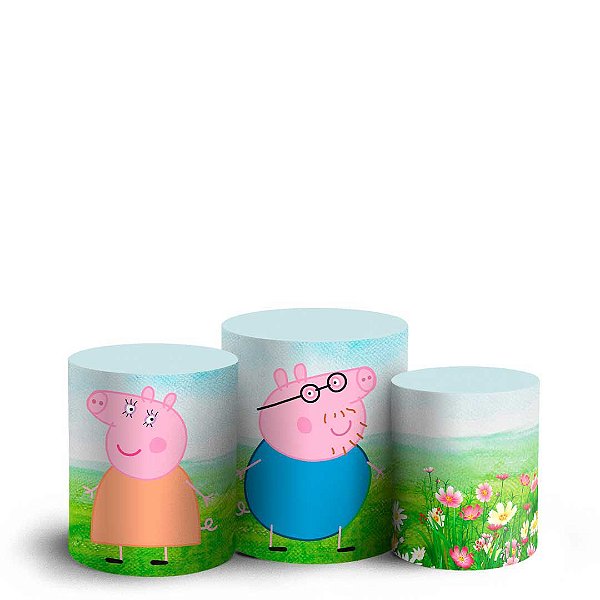 Trio Cilindro -  Peppa Pig - Sublimado 3D + Elástico