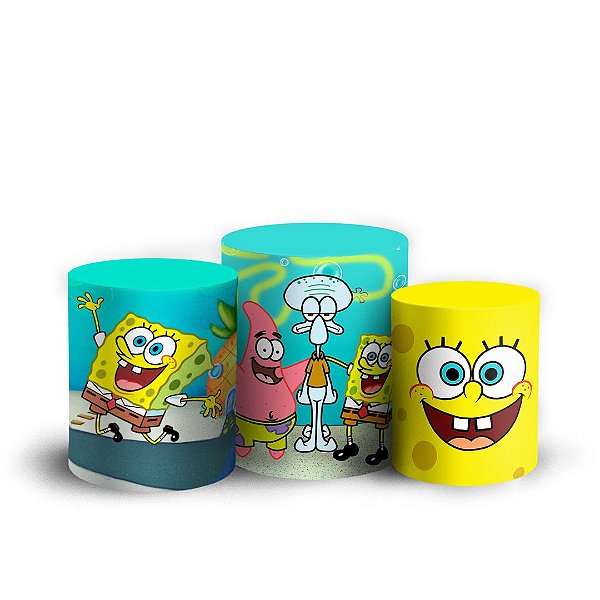 Trio Cilindro - Bob Esponja - Sublimado 3D + Elástico