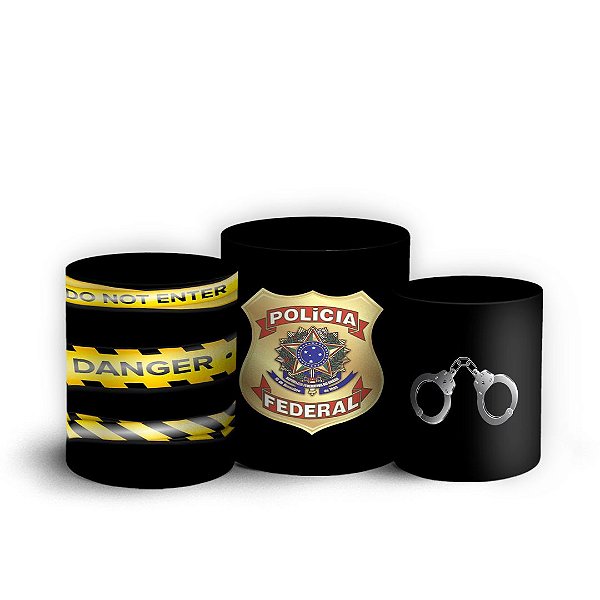 Trio Cilindro - Polícia - Sublimado 3D + Elástico