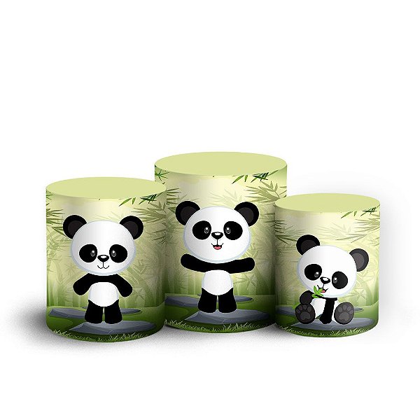 Trio Cilindro - Panda - Sublimado 3D + Elástico