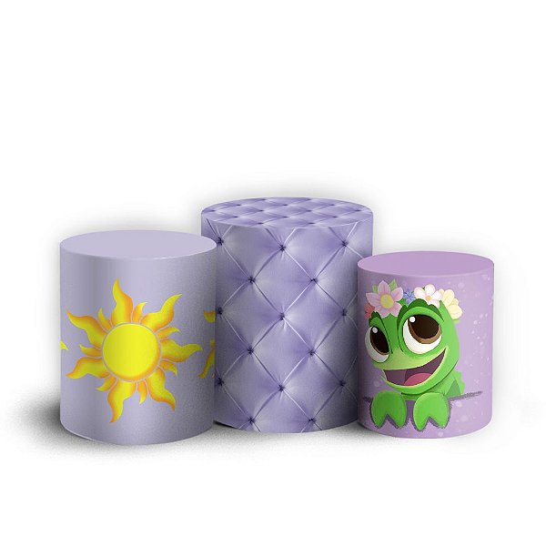 Trio Cilindro - Rapunzel - Sublimado 3D + Elástico
