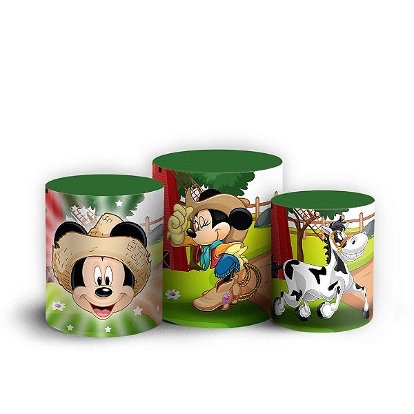 Trio Cilindro - Minnie Fazendeira - Sublimado 3D + Elástico