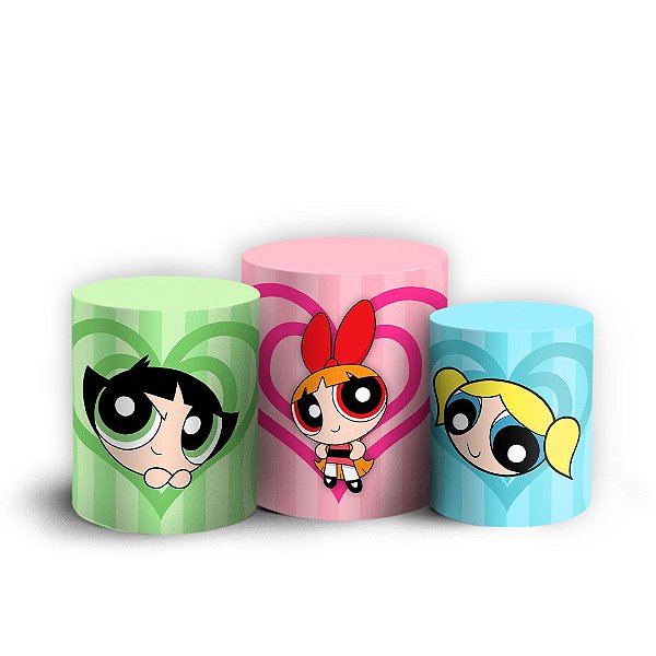 Trio Cilindro -  As Meninas Super Poderosas - Sublimado 3D + Elástico