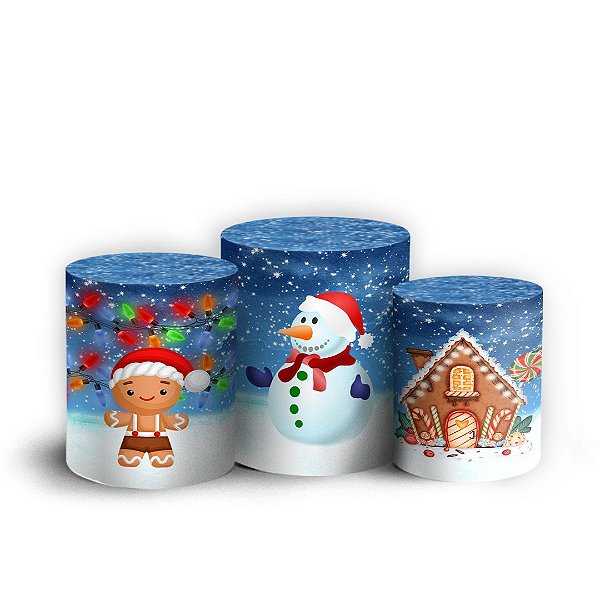 Trio Cilindro - Ano Novo - Natal - Sublimado 3D + Elástico