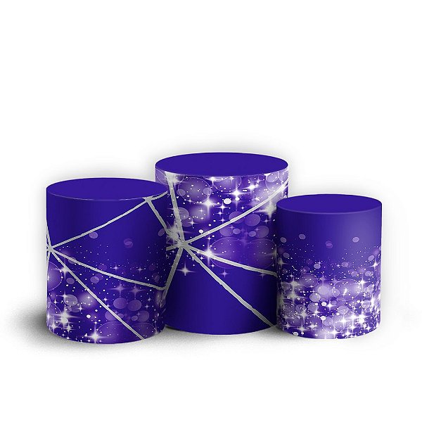 Trio Cilindro - Abstrato Roxo - Sublimado 3D + Elástico