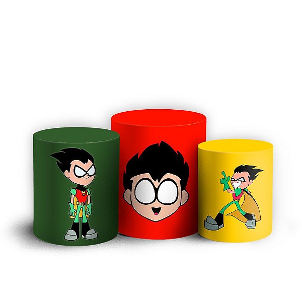 Trio Cilindro - Teen Titans - Sublimado 3D + Elástico