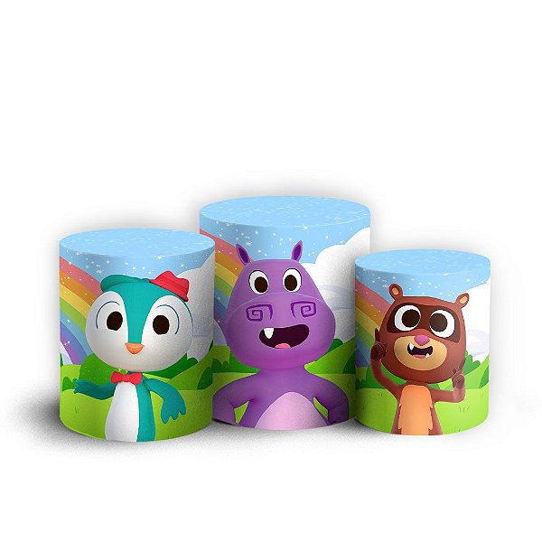 Trio Cilindro -  Canções do Zoo - Sublimado 3D + Elástico