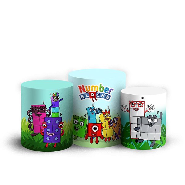 Trio Cilindro -  NumberBlocks - Sublimado 3D + Elástico