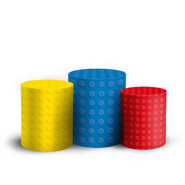 Trio Cilindro -  Lego - Sublimado 3D + Elástico