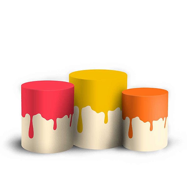 Trio Cilindro -  Tinta Tardezinha - Sublimado 3D + Elástico