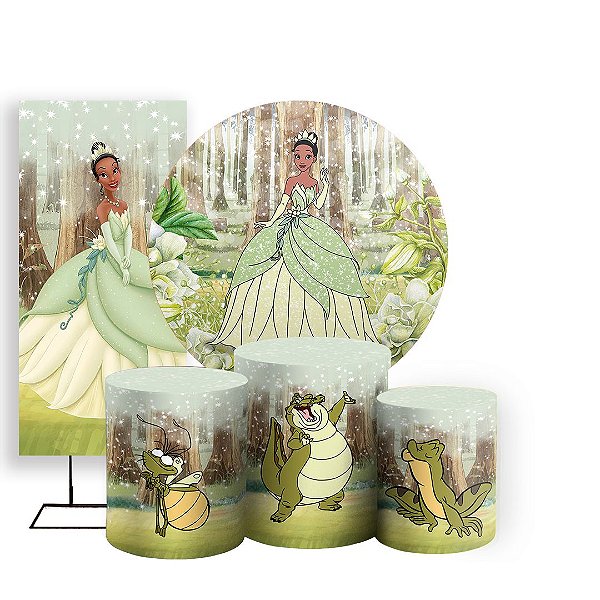 KIT Redondo Trio e Faixa - A Princesa e o Sapo - Sublimado 3D