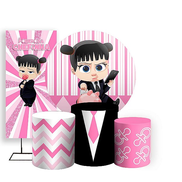 KIT Redondo Trio e Faixa - A Poderosa Chefinha - Sublimado 3D
