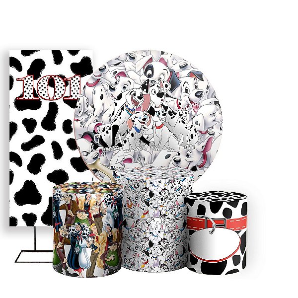 KIT Redondo Trio e Faixa - 101 Dálmatas - Sublimado 3D