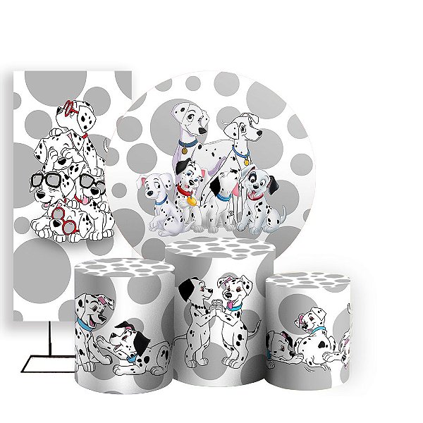 KIT Redondo Trio e Faixa - 101 Dálmatas - Sublimado 3D
