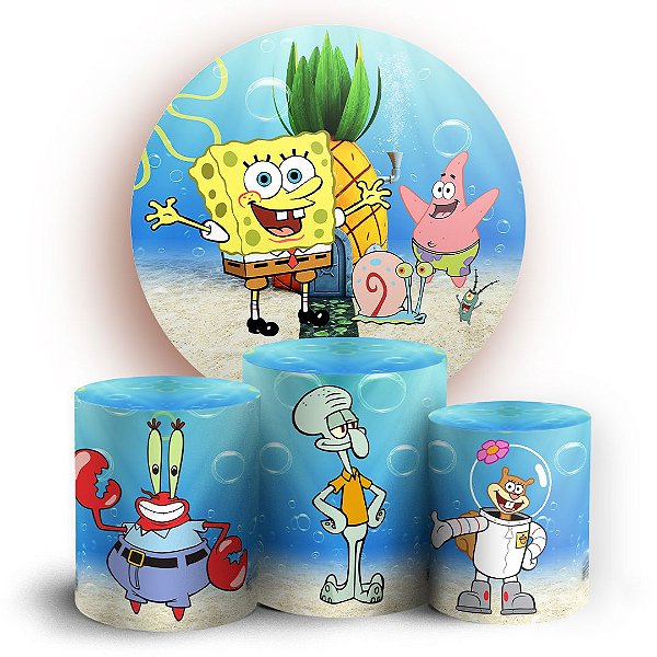 KIT Redondo e Trio - Bob Esponja - Sublimado 3D