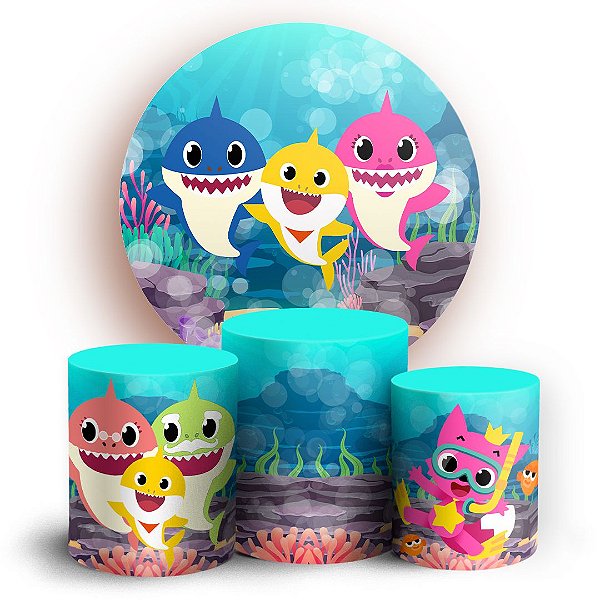 KIT Redondo e Trio - Baby Shark - Sublimado 3D