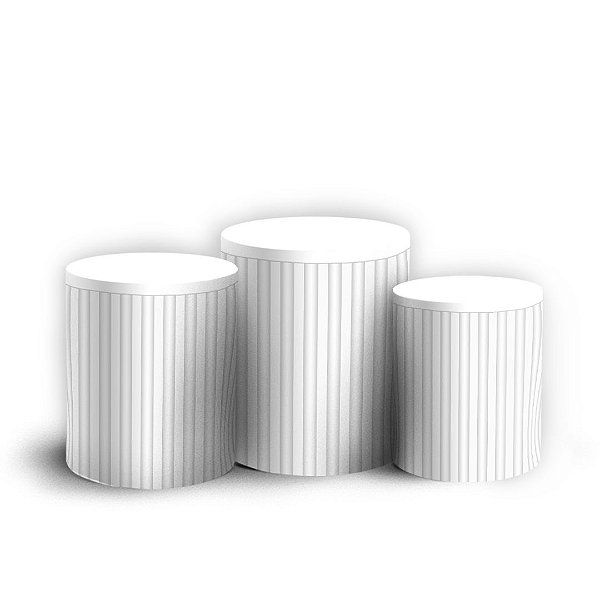 Trio Cilindro - Parede Luxo Vitoriano - Sublimado 3D + Elástico