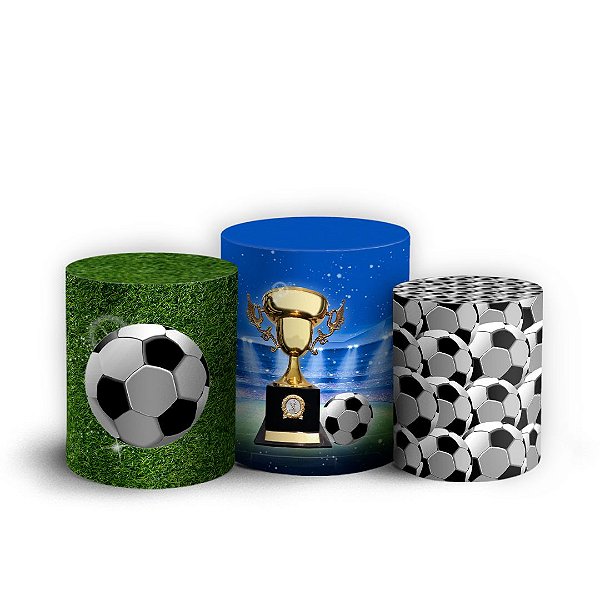 Trio Cilindro - Futebol - Sublimado 3D + Elástico